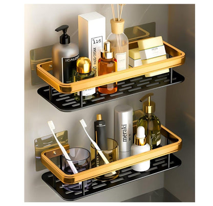 Adhesive Bathroom Shelf for Wall, Multipurpose Wall Mounted Bathroom and Kitchen Organiser