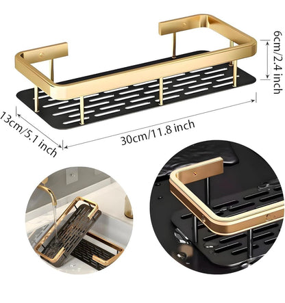 Adhesive Bathroom Shelf for Wall, Multipurpose Wall Mounted Bathroom and Kitchen Organiser